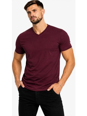 Axxel Erkek Pamuk Likralı Süprem V Yaka Kısa KOLLU-T-SHIRT-D231