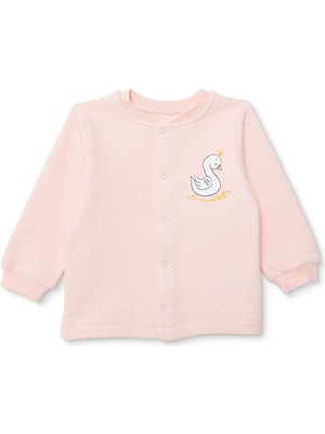 TeknoKapsül Ebebek Hello Baby Hellobaby Kız Bebek Kapitone Hırka Kapitone Örme Bisiklet Yaka Atlet Kol