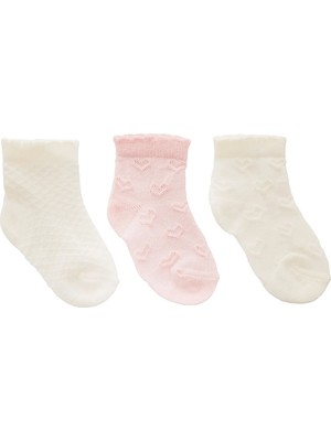TeknoKapsül Ebebek Hello Baby Hellobaby Kız Bebek 3lü Soket Çorap Çizgili