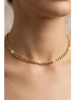 Sevgili Takı İnce Gurmet Model Gold Choker Çelik Zincir Kolye-Choker Serisi