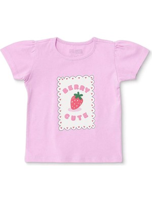 TeknoKapsül Ebebek Hello Baby Hellobaby Hellobaby, Kız, Tshirt, Çilek Baskılı, Bisiklet Yaka, Kısa Kol