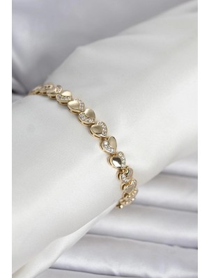 Marsilyan Xuping Kalp Model Gold Renk Kadın Bileklik 5886
