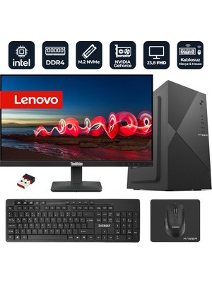 Xaser Officepro L26 Intel Core I5-14400F 8gb Ram 512GB M.2 Nvme SSD 2gb GT610 23.8" Lenovo Monitörlü Masaüstü Ofis Bilgisayarı