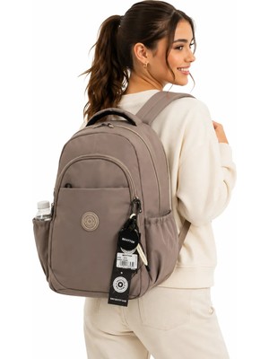 Bevitton Suya Dayanıklı Kumaş Günlük Sırt Çantası Unisex Okul Çantası 1650 Vizon