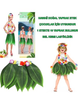 Uzman Toptan Mey Ithalat® Tropikal Esintili Hawaii Yapraklı Parti Eteği Çocuk Boy
