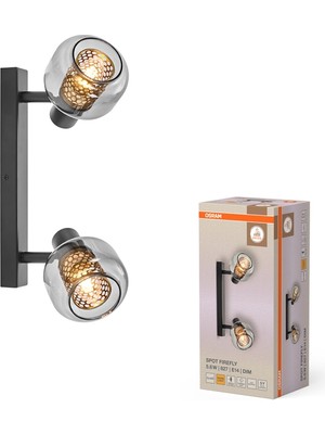 Osram Firefly Ikili LED Spot 2X2.8W 2700K 500LM E14 Dim Edilebilir Siyah