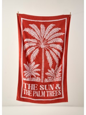 Bella Maison %100 Pamuk The Sun The Palm Plaj Havlusu Kiremit (90X150 Cm)