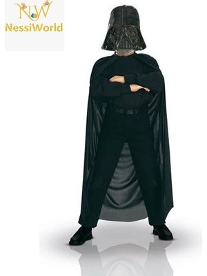 Uzman Toptan Mey Ithalat® Çocuk Boy Yıldız Savaşları Darth Vader Maskesi ve 90 cm Pelerin Seti Siyah