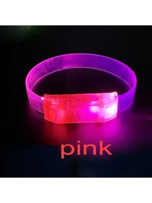 Belle Fusion Mey Ithalat® 3 Modlu Pilli LED Işıklı Esnek Parti Bilekliği Pembe