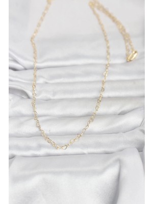Uzman Toptan Mey Ithalat® cm 14K Gold Renk Kalp Zincirli 60 cm Kadın Kolye