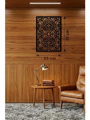 Belle Fusion Mey Ithalat® Floral Mandala Desenli Ahşap Duvar Tablosu - 25X35 cm Lazer Kesim Dekoratif Pano