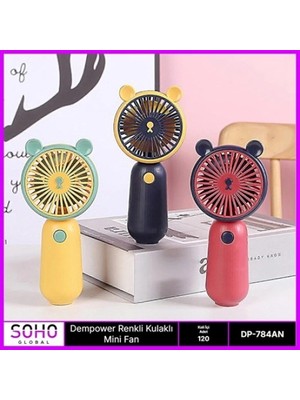Belle Fusion Mey Ithalat® Renkli Kulaklı Mini Fan