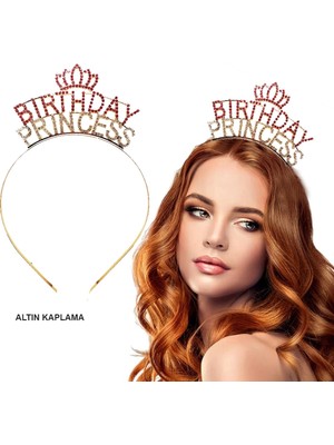 Uzman Toptan Mey Ithalat® Birthday Princess Kristal Taç – Altın Kaplama
