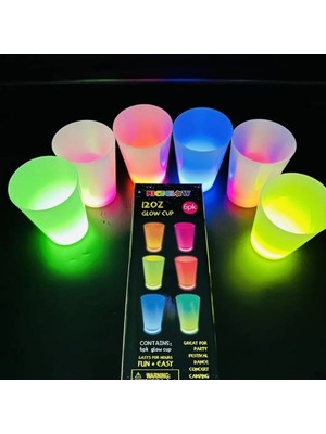 Uzman Toptan Mey Ithalat® Glow Partisi Bardakları 6 Renk 6 Adet 1.5 Oz