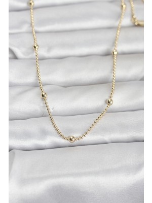 Uzman Toptan Mey Ithalat® cm 14K Gold Renk Top Zincir 60 cm Kadın Kolye