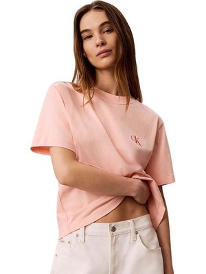 Calvin Klein Ss Boxy Left Chest Monologo Tee