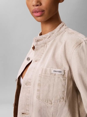 Calvin Klein Easy Cropped Denım Jacket Marble