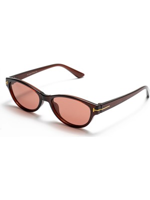 Ren Eyewear Tessa Kadın Güneş Gözlüğü Oval Kedi Gözü Bordo Antirefle Cam 50 Ekartman Gold Detaylı Yeni Sezon