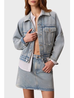 Calvin Klein Branded Boxy Denım Jacket Fresh