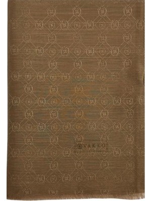 Vakko Pamuk Ipek Monogram Şal 40752-KAHVE