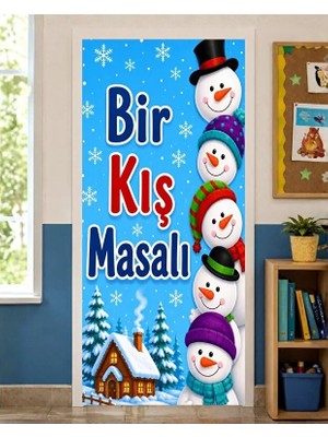 Promisebackdrop2 190X75CM Lastikli Kapı Süsü, Kumaş Kapı Giydirme, Bir Kış Masalı, Sınıf Kapısı, Okul Etkinlik Kapı Süsü