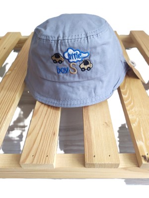 Minilka Bebe Pamuklu Nakışlı Bebek Bucket Şapka Little Boys Arkası Ipli Ayarlanabilir  (Ürün Çok Dar Kalıp GENIŞLIK:52CM -5-8YAŞ/44CM 0-2 Yaş)