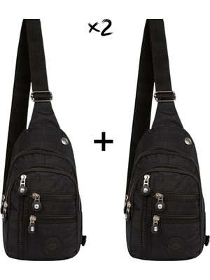 Sannora Bags Unisex Su Geçirmez Kulaklık USB Çıkışlı Çapraz Askılı Çanta Bel Omuz ve Göğüs Çanta Günlük Bodybag