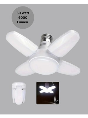 Urfakent Enerji Tasarruflu LED Ampül 60 Watt 4 Kollu Beyaz Işık Yeni Nesil