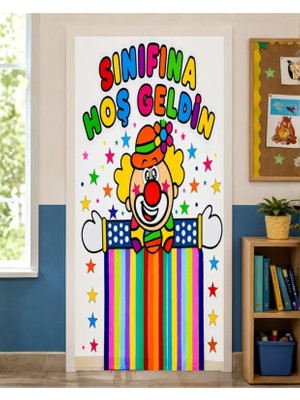 Promisebackdrop2 190X75CM Lastikli Kapı Süsü, Kumaş Kapı Giydirme, Sınıfına Hoş Geldin, Sınıf Kapısı, Okul Etkinlik Kapı Süsü