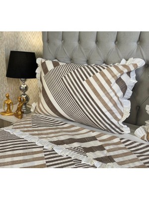 Calina Home Kahverengi Fırfırlı Yastık Kılıfı (1 Adet)