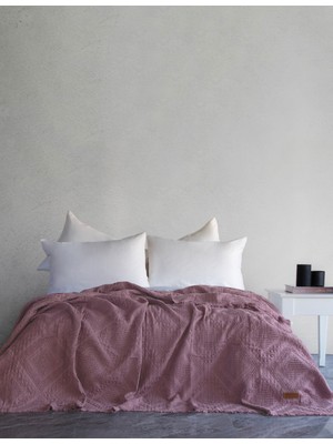 Dantela Carro %100 Pamuk Waffle Çift Kişilik Yatak Örtüsü & Pike 240x260 Cm Mürdüm