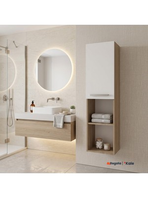 Kale Mare Boy Dolabı Beyaz/meşe (Sağ)
