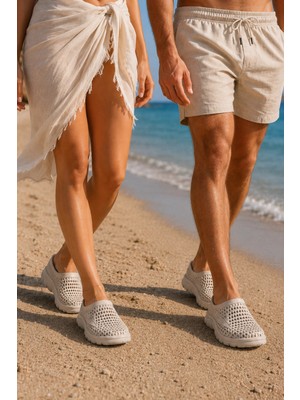 In Step Marina Kaymaz Eva Yumuşak Taban Unısex Bej Deniz Ayakkabısı