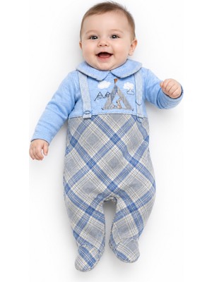 Baby Hola Erkek Bebek Tavşan Desenli Patikli Tulum 12536