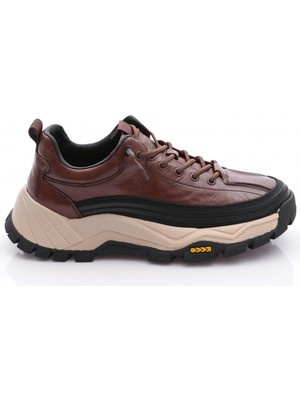 Guja 26K570 Erkek Hakiki Deri Lastik Bağcıklı Sneaker Kahve