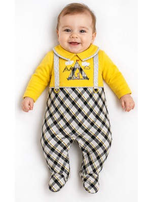 Baby Hola Erkek Bebek Tavşan Desenli Patikli Tulum 12536