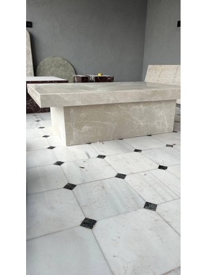 Adomar Marble Bej Orta Sehpa- 130X85X40