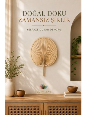 Lucky Love Doğal El Yapımı Yelpaze Duvar Dekoru 53X41 cm Hasır Duvar Süsü Bohem Rustik Salon Yatak Odası Dekoru