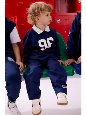 DeFacto %100 Pamuk Oversize Polo Yaka Baskılı Sweatshirt Kumaşı Sweatshirt Erkek Bebek H9810A526AU
