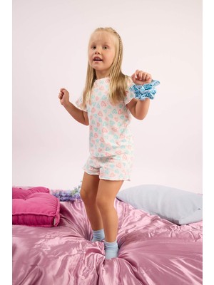 DeFacto %100 Pamuk Baskılı 2'li Ekru Pijama Takımı Kız Bebek H9309A526SM