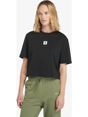 Timberland Stack Logo Sleeve Kadın Siyah T-Shirt