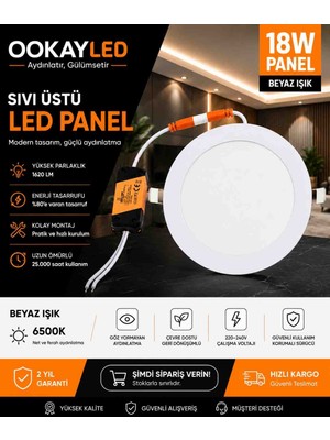 Ookay Led 18 Watt Sıvı Altı Panel Beyaz Işık