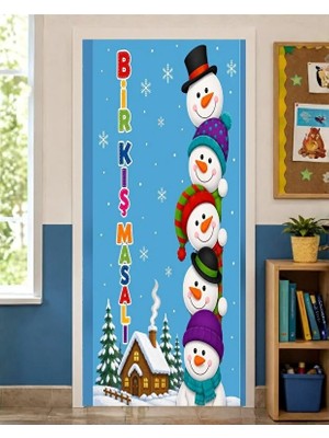Promisebackdrop2 190X75CM Lastikli Kapı Süsü, Kumaş Kapı Giydirme, Bir Kış Masalı, Sınıf Kapısı, Okul Etkinlik Kapı Süsü