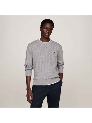 Tommy Hilfiger Erkek Gri Triko