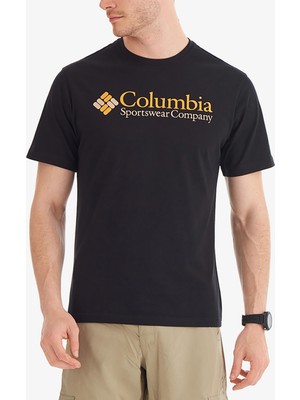 Columbia Retro Logo Erkek Siyah Günlük T-Shirt