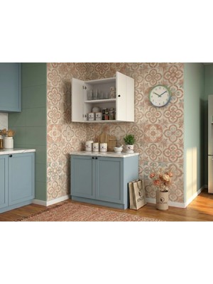 Kenz Life Kenzlife Hazır Mutfak Dolabı Harzemşah Mat Beyaz 080*60*22 Arkalıklı % 100 Mdf Gövde