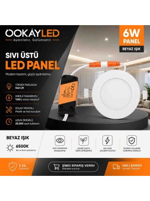 Ookay Led 6 Watt Sıvı Altı Panel Beyaz Işık