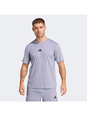 Adidas Power 3 Stripes Erkek Mor Antrenman T-Shirt