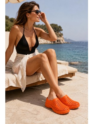 In Step Marina Kaymaz Eva Yumuşak Taban Unısex Turuncu Deniz Ayakkabısı