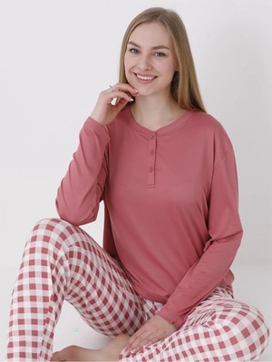 TeknoKapsül Dofi Kadın Patlı S-Xl Pijama Takımı - Turuncu